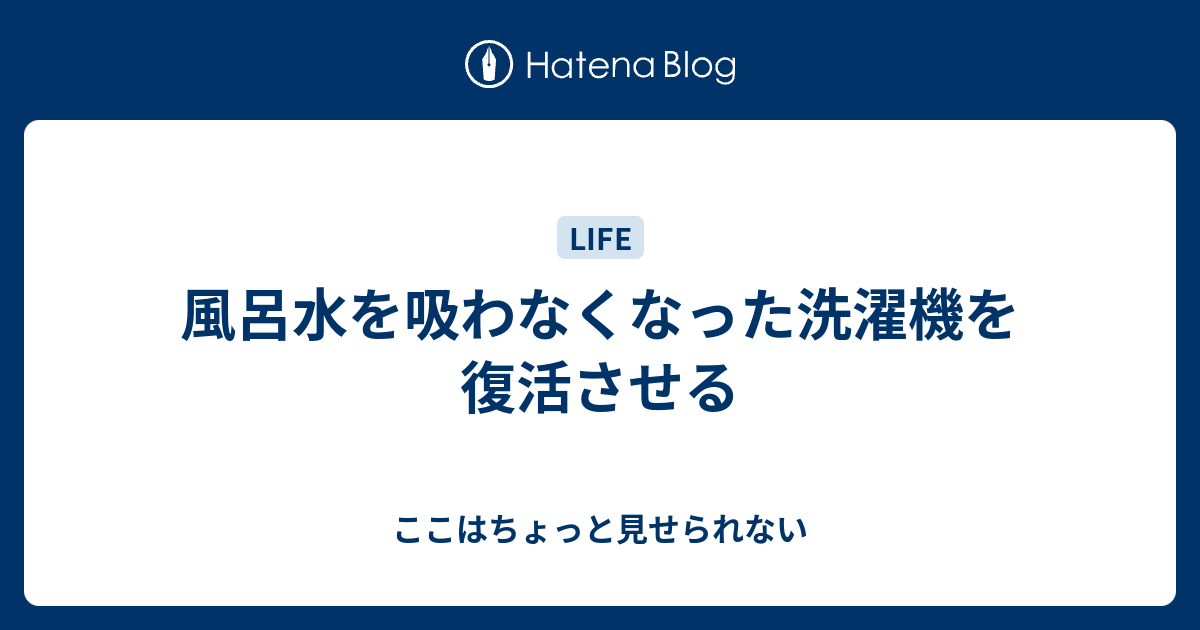 風呂水を吸わなくなった洗濯機を復活させる ここはちょっと見せられない