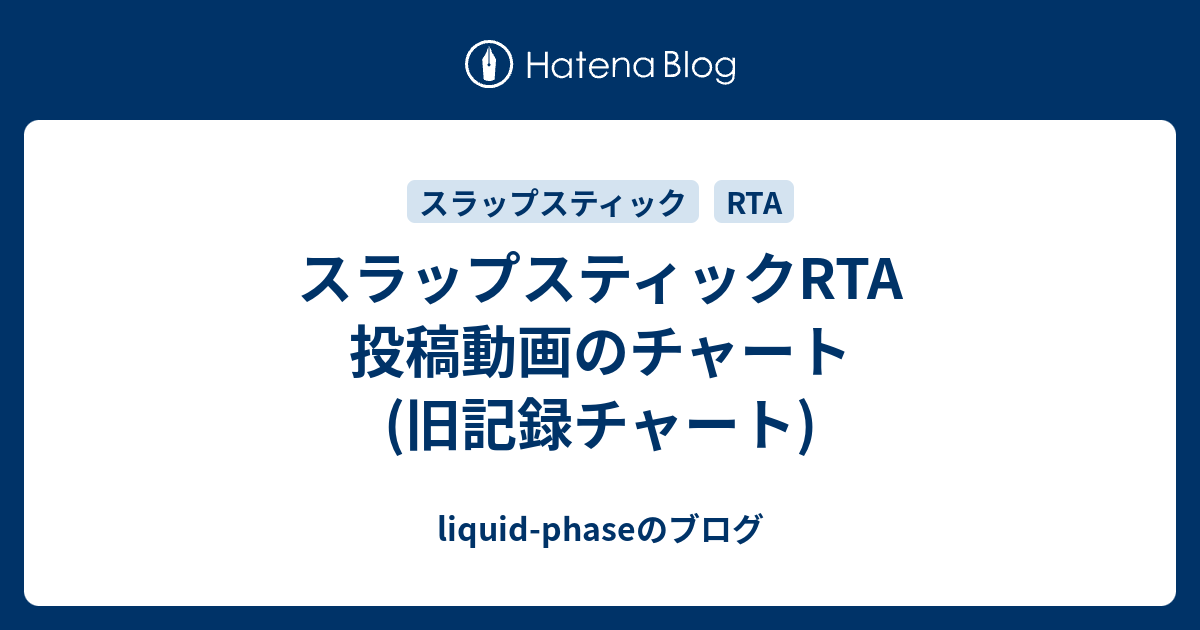 スラップスティックrta 投稿動画のチャート 旧記録チャート Liquid Phaseのブログ