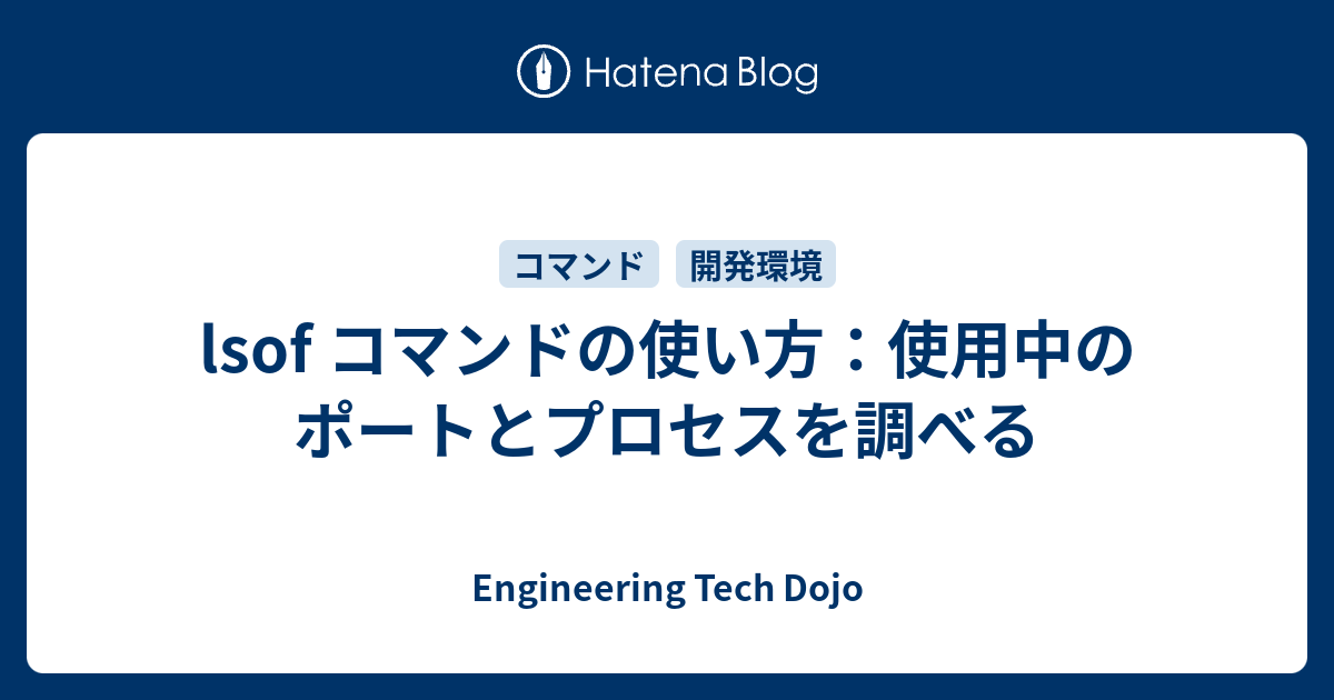 lsof コマンドの使い方：使用中のポートとプロセスを調べる - Engineering Tech Dojo