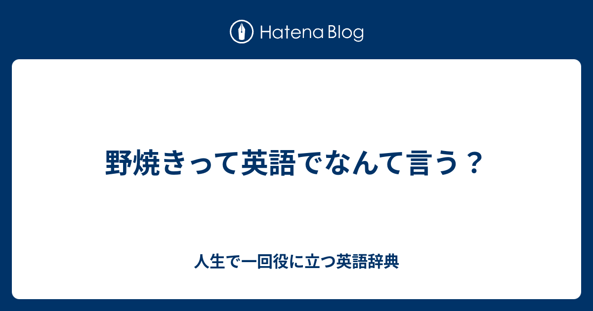 野焼きって英語でなんて言う 人生で一回役に立つ英語辞典