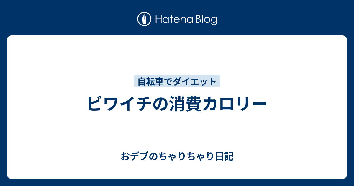 ビワイチの消費カロリー - おデブのちゃりちゃり日記