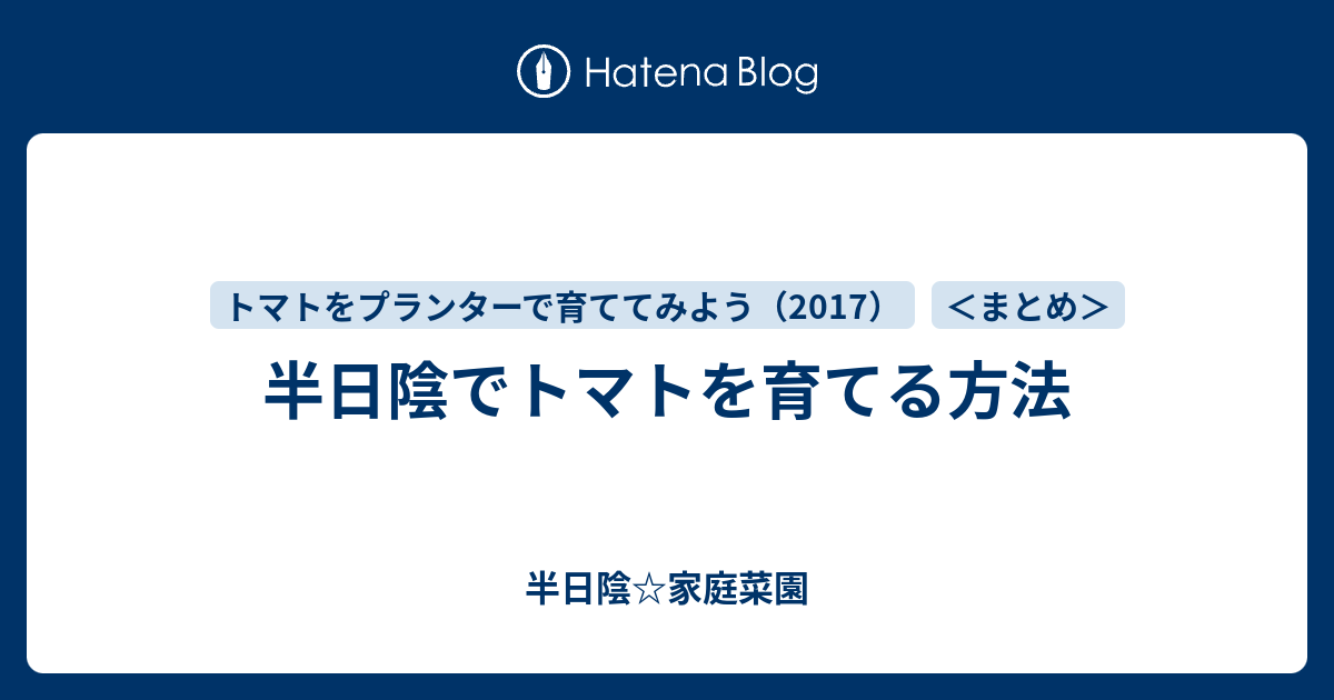 半日陰でトマトを育てる方法 半日陰 家庭菜園