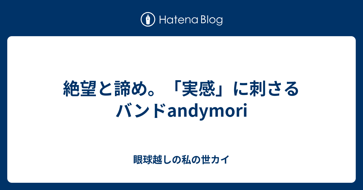 絶望と諦め 実感 に刺さるバンドandymori 眼球越しの私の世カイ