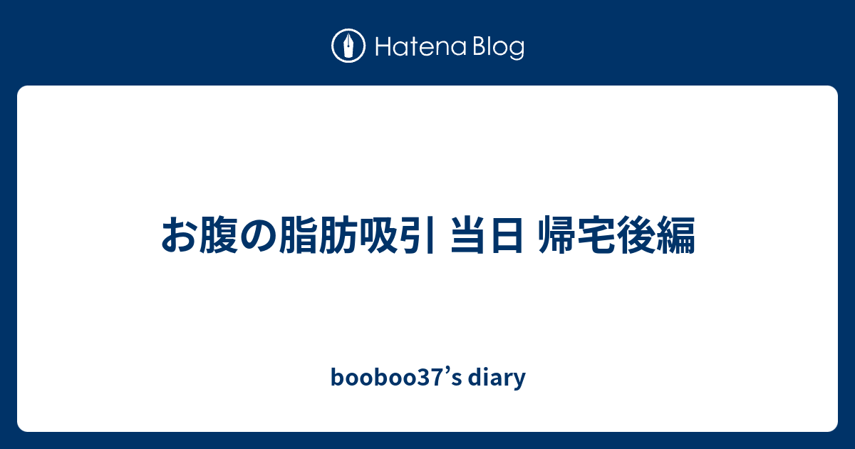 お腹の脂肪吸引 当日 帰宅後編 Booboo37 S Diary