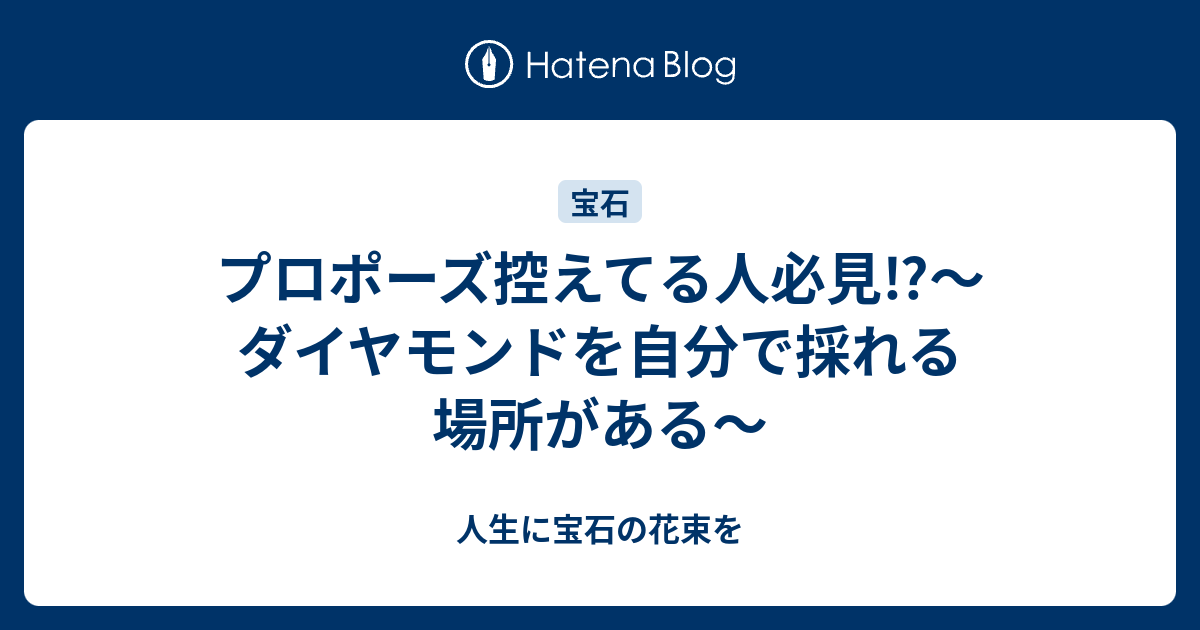 プロポーズ控えてる人必見 ダイヤモンドを自分で採れる場所がある 人生に宝石の花束を