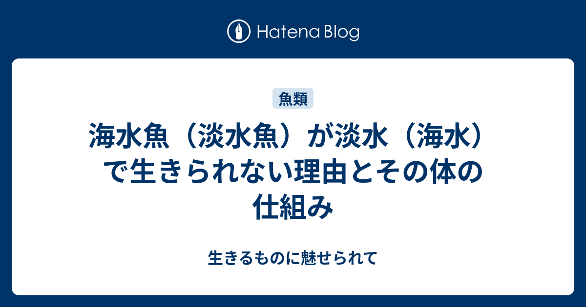 海水魚 淡水魚 が淡水 海水 で生きられない理由とその体の仕組み 生きるものに魅せられて