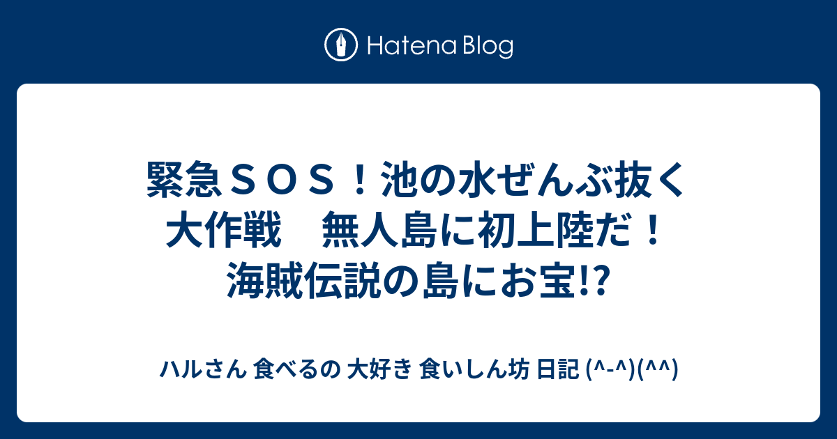 緊急ｓｏｓ 池の水ぜんぶ抜く大作戦 無人島に初上陸だ 海賊伝説の島にお宝 ハルさん 食べるの 大好き 食いしん坊 日記