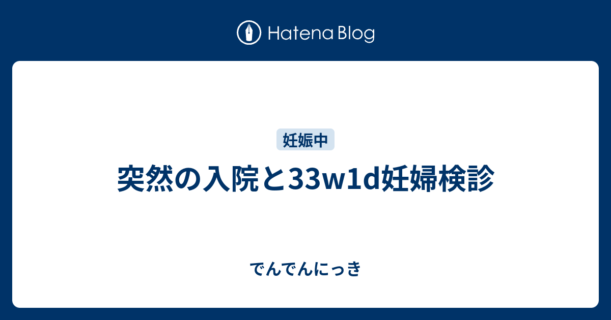 突然の入院と33w1d妊婦検診 でんでんにっき