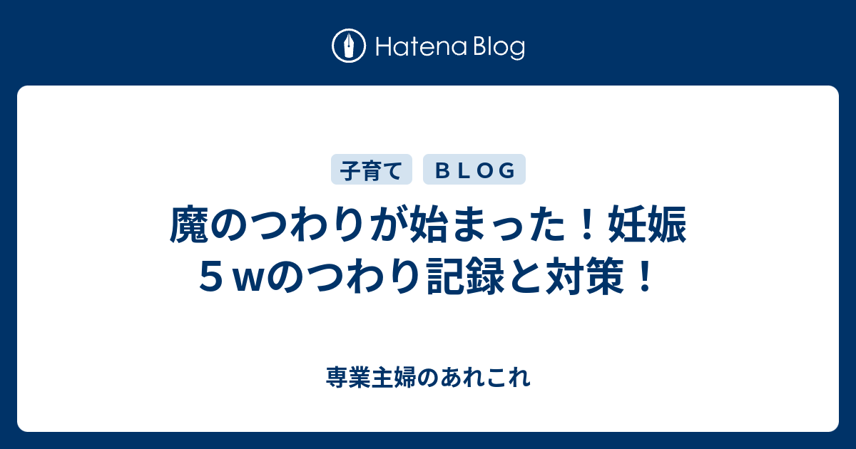 魔のつわりが始まった 妊娠５wのつわり記録と対策 専業主婦のあれこれ