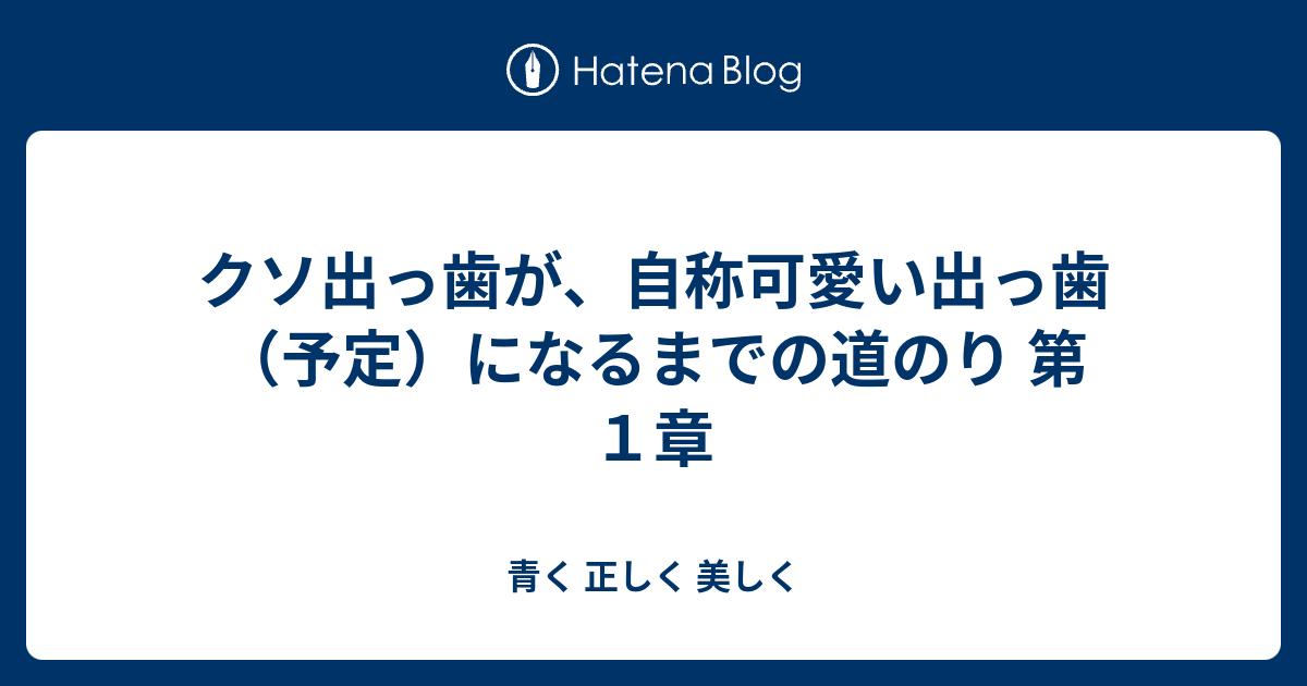 クソ出っ歯が 自称可愛い出っ歯 予定 になるまでの道のり 第１章 青く 正しく 美しく