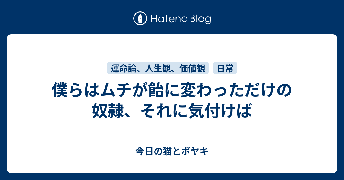 僕らはムチが飴に変わっただけの奴隷 それに気付けば 猫さんロードと裏猫日記