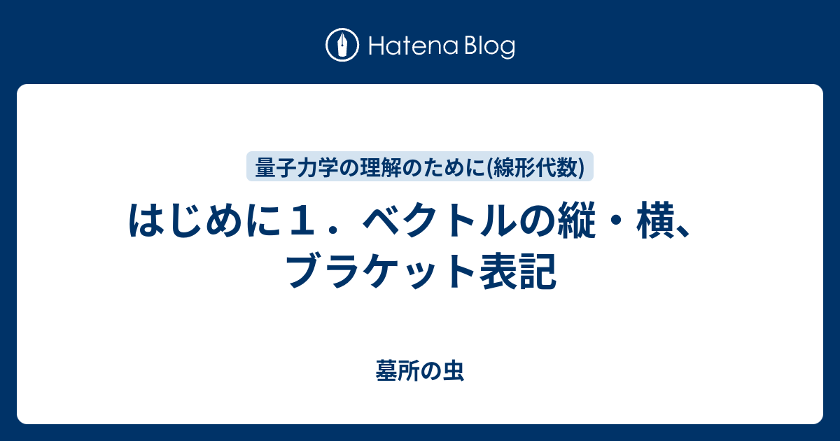 ベクトルの縦 横 ブラケット表記 墓所の虫