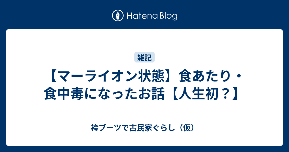 【マーライオン状態】食あたり・食中毒になったお話【人生初？】 - 袴ブーツで古民家ぐらし（仮）