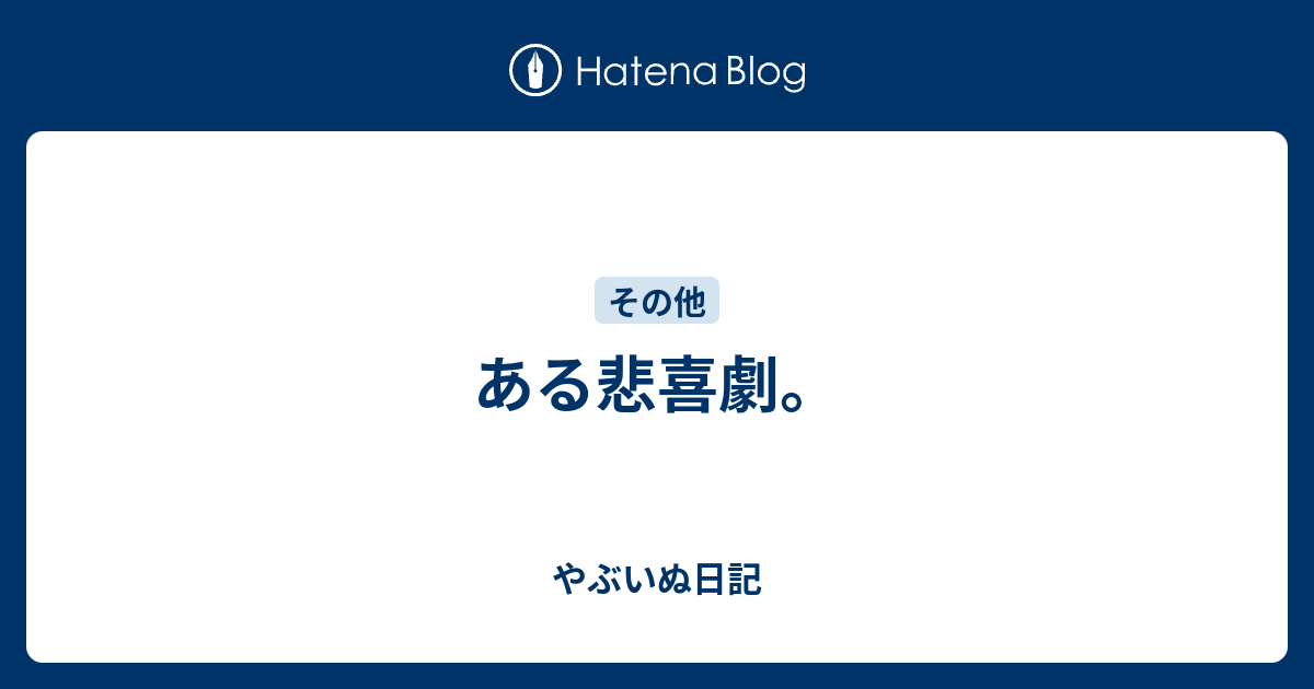 ある悲喜劇 やぶいぬ日記