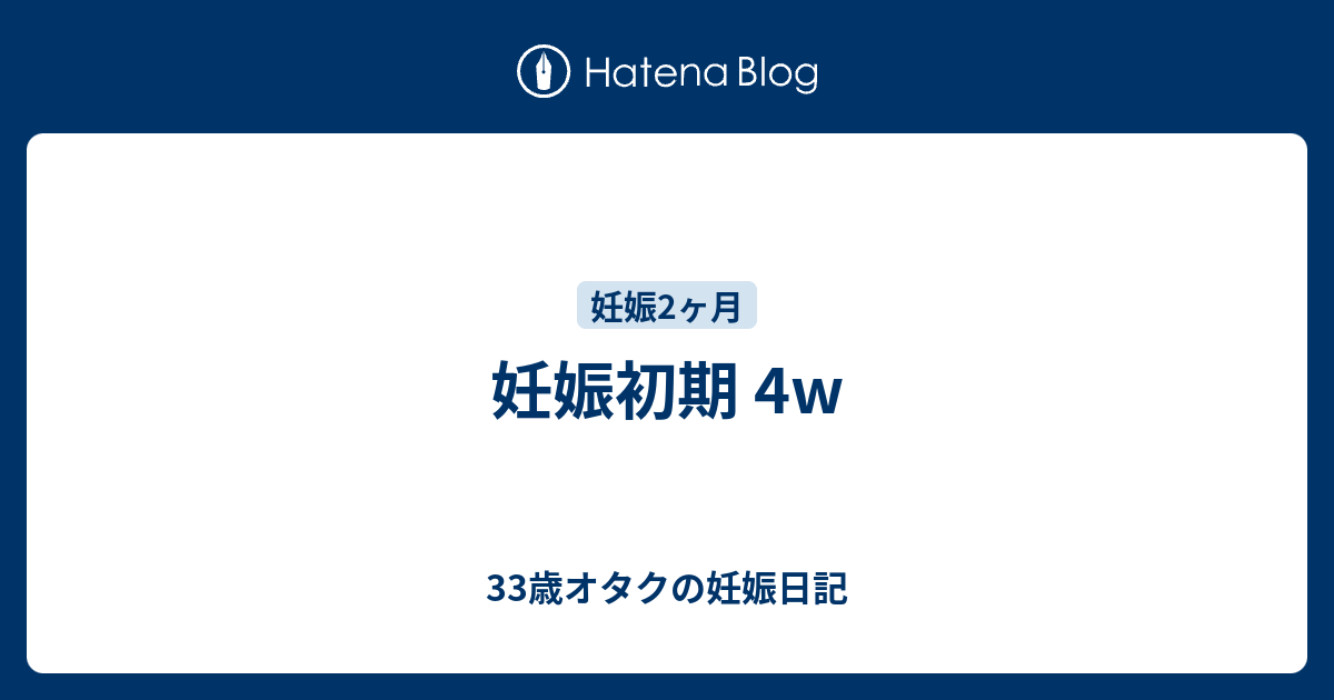 妊娠初期 4w 33歳オタクの妊娠日記