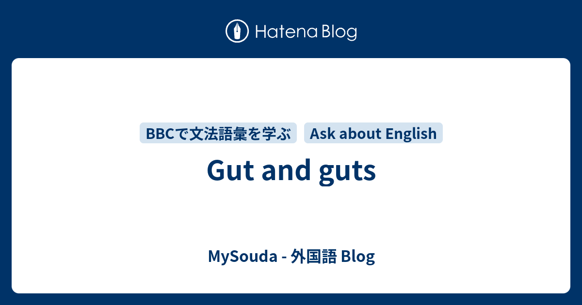 Gut And Guts Mysouda 外国語 Blog