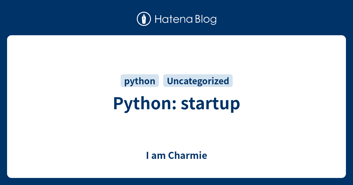 Python: startup - I am Charmie