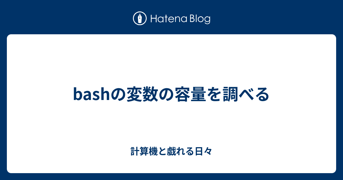 Bashの変数の容量を調べる 計算機と戯れる日々