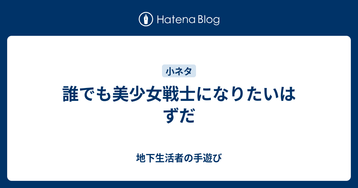 誰でも美少女戦士になりたいはずだ 地下生活者の手遊び