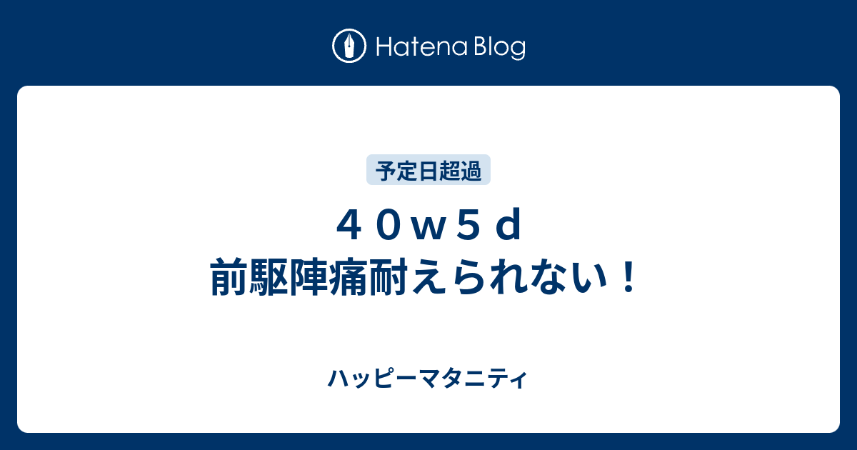 ４０ｗ５ｄ 前駆陣痛耐えられない ハッピーマタニティ
