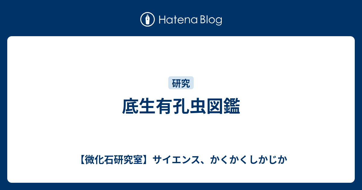 底生有孔虫図鑑 サイエンス かくかくしかじか