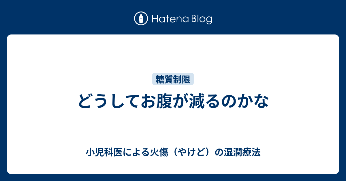 どうしてお腹が減るのかな 小児科医による火傷 やけど の湿潤療法