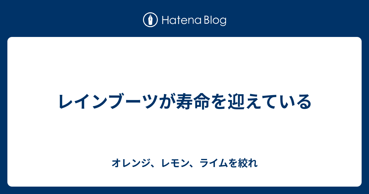 レインブーツが寿命を迎えている オレンジ レモン ライムを絞れ