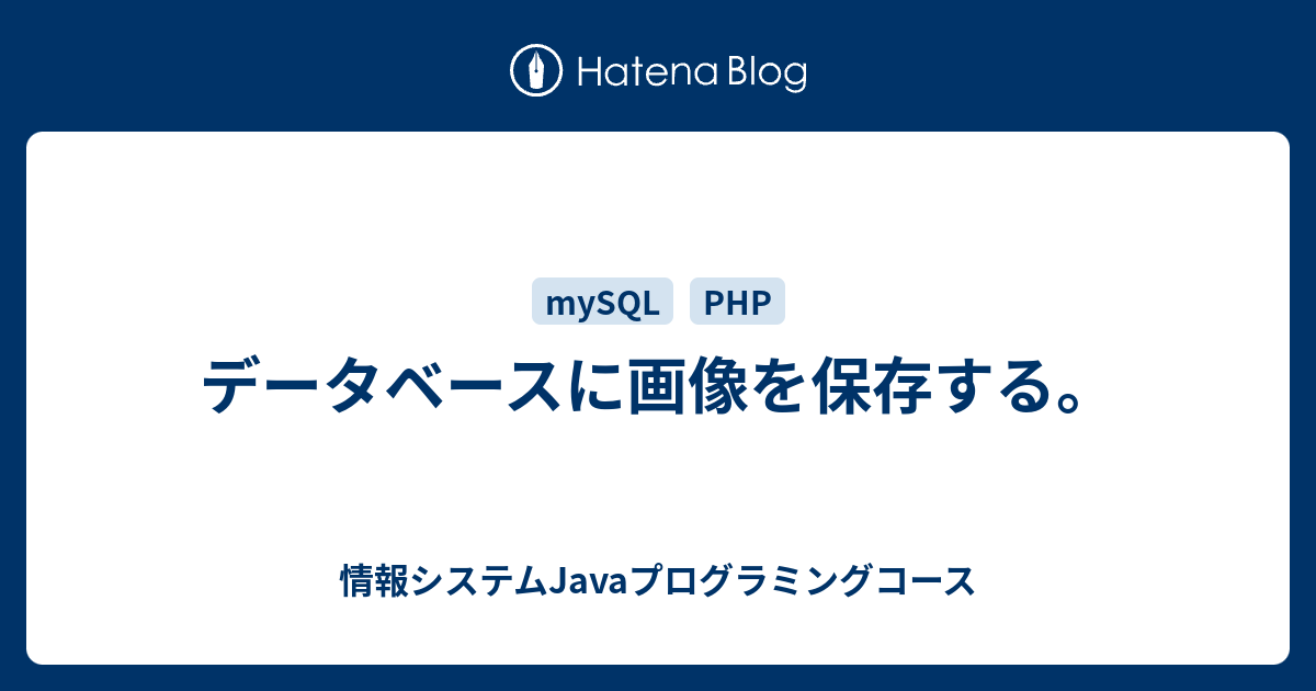 データベースに画像を保存する 情報システムjavaプログラミングコース