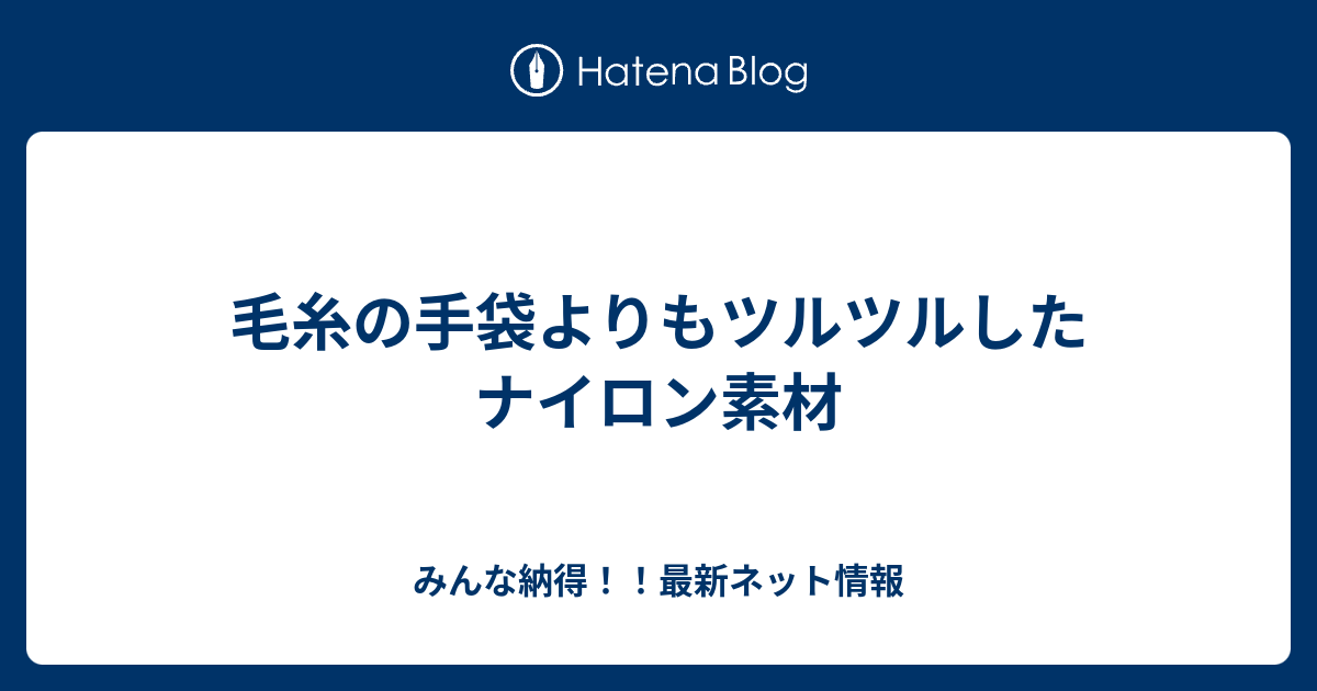 毛糸の手袋よりもツルツルしたナイロン素材 みんな納得 最新ネット情報