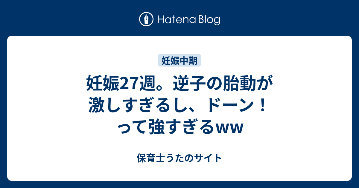 妊娠27週 逆子の胎動が激しすぎるし ドーン って強すぎるww 知育プット
