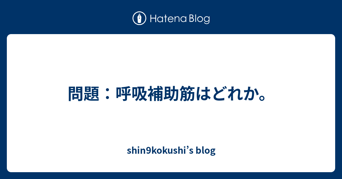 問題 呼吸補助筋はどれか Shin9kokushi S Blog