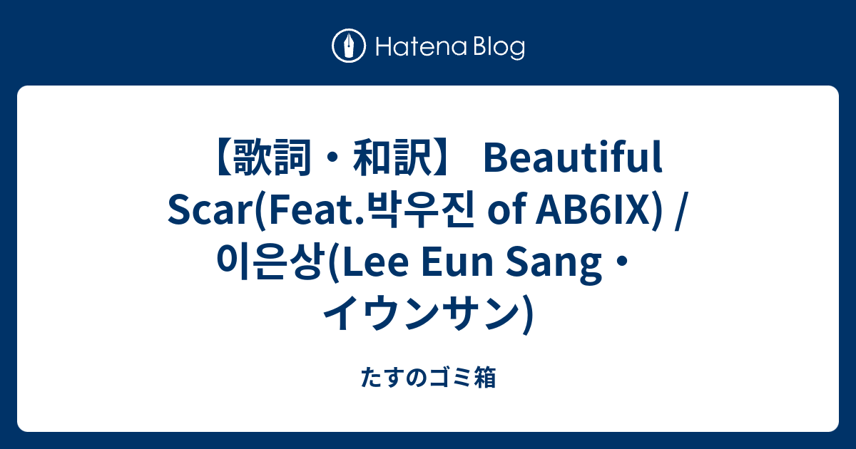 歌詞 和訳 Beautiful Scar Feat 박우진 Of Ab6ix 이은상 Lee Eun Sang イウンサン たすのゴミ箱