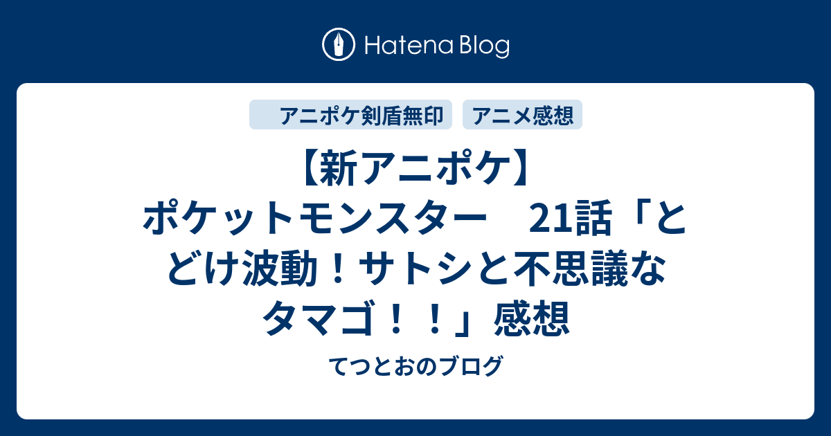 新アニポケ ポケットモンスター 21話 とどけ波動 サトシと不思議なタマゴ 感想 てつとおのブログ