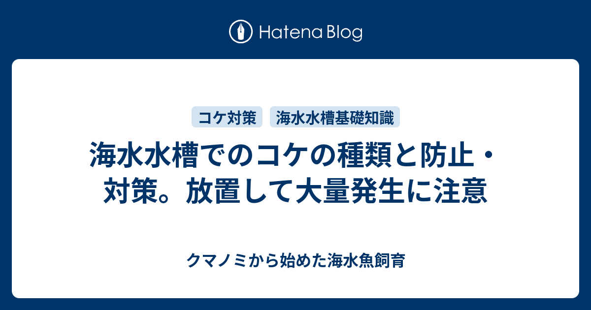 海水水槽でのコケの種類と防止 対策 放置して大量発生に注意 クマノミから始めた海水魚飼育