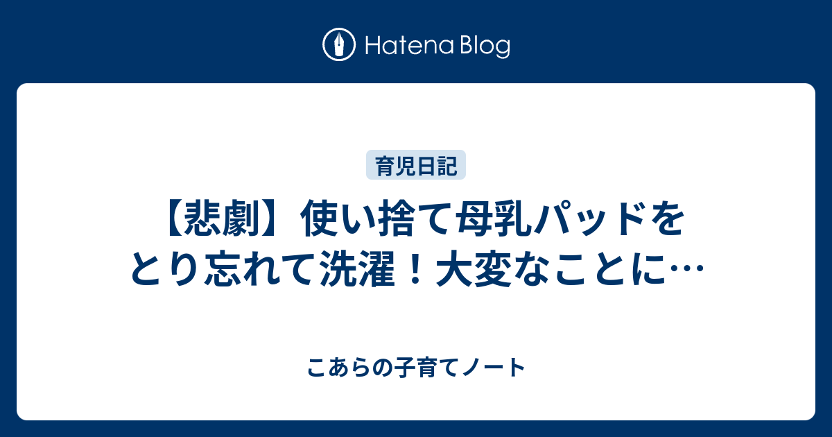 悲劇 使い捨て母乳パッドをとり忘れて洗濯 大変なことに こあらの子育てノート