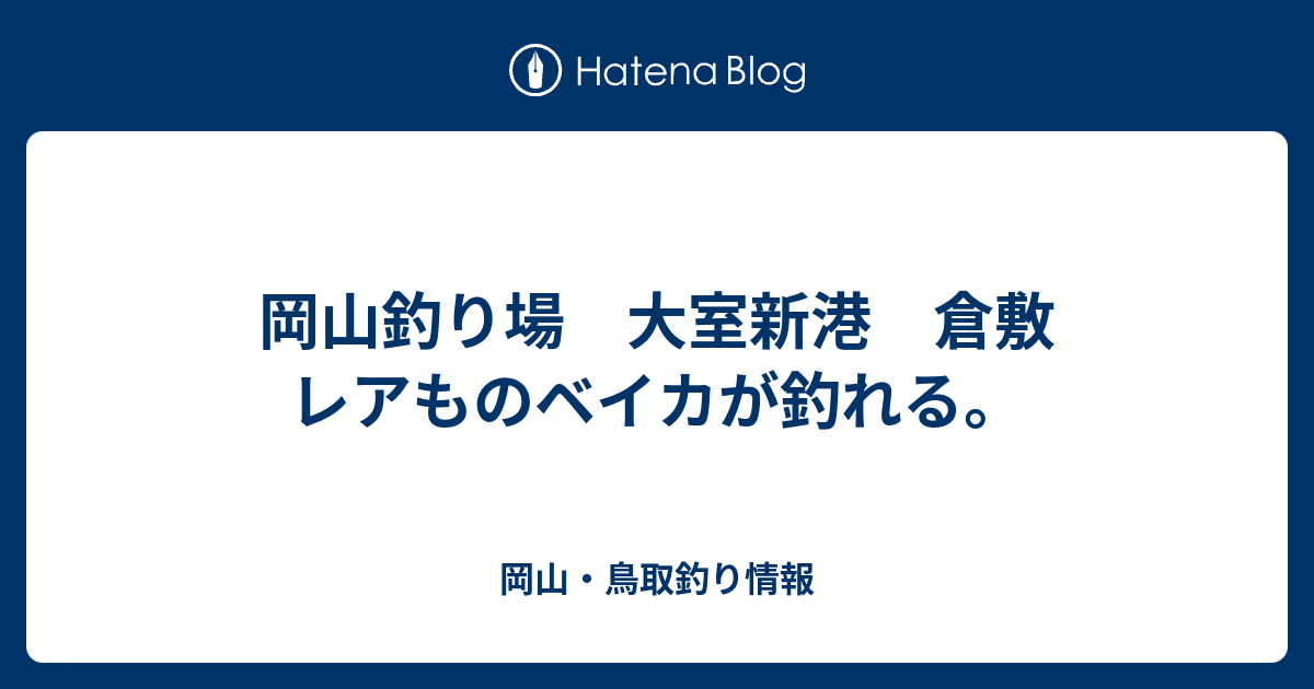 岡山釣り場 大室新港 倉敷 レアものベイカが釣れる 岡山 鳥取釣り情報