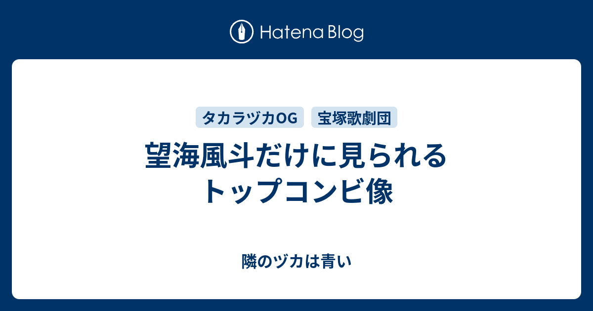 望海風斗だけに見られるトップコンビ像 隣のヅカは青い