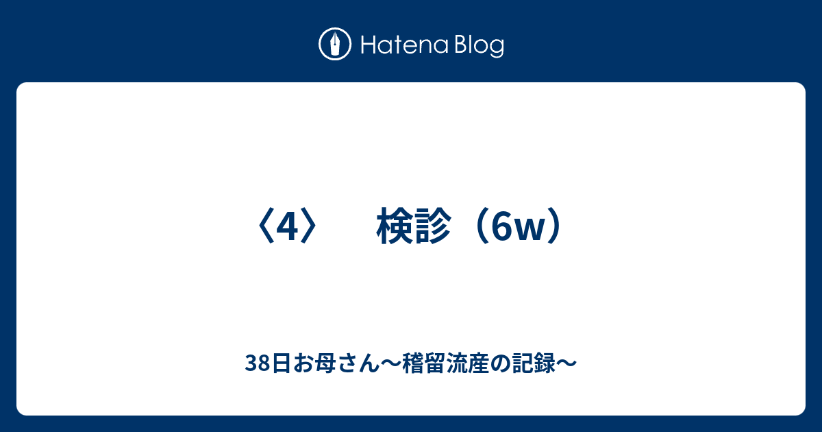 4 検診 6w 38日お母さん 稽留流産の記録