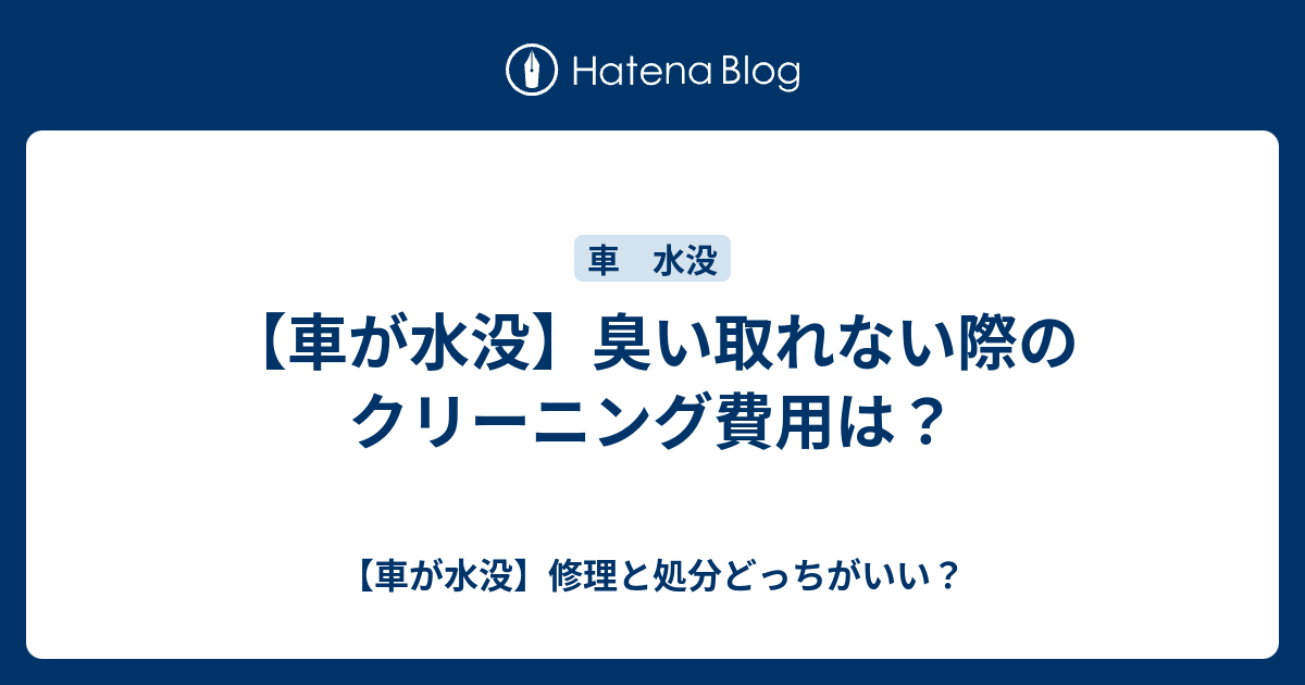 車が水没 臭い取れない際のクリーニング費用は 車が水没 修理と処分どっちがいい