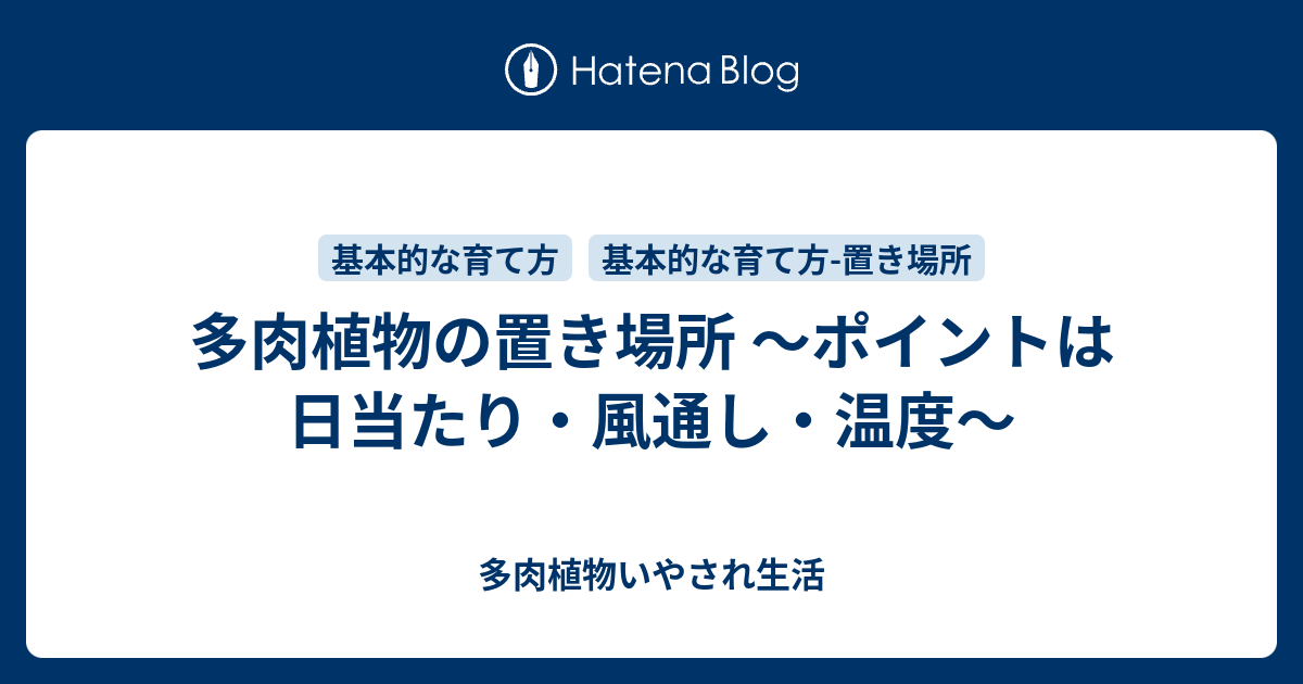 多肉植物の置き場所 ポイントは日当たり 風通し 温度 多肉植物いやされ生活