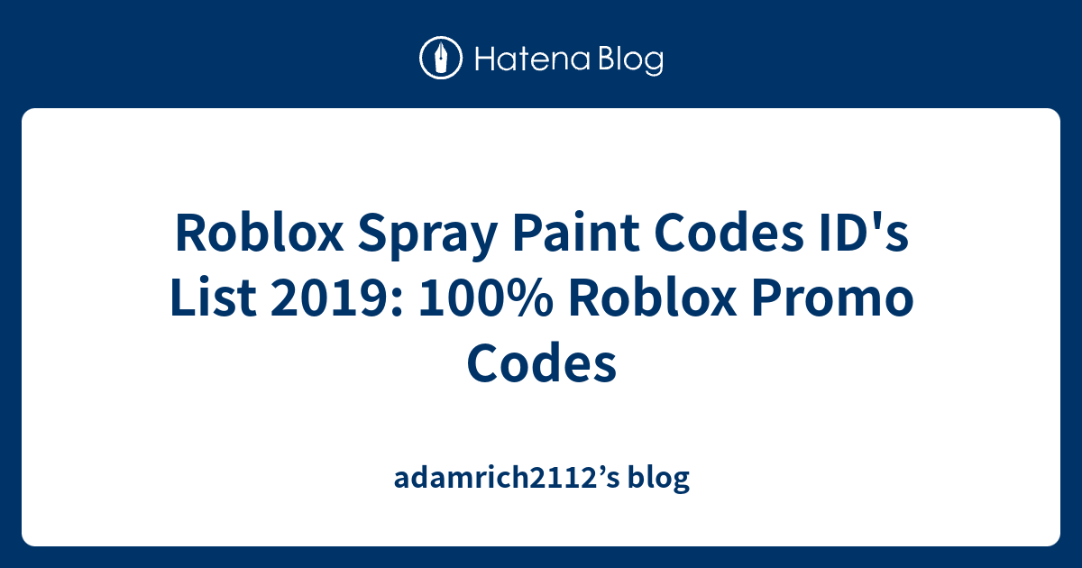 Roblox Spray Can Id Codes