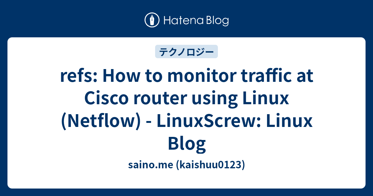 refs How to monitor traffic at Cisco router using Linux