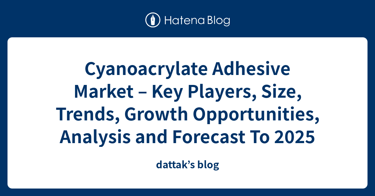 Cyanoacrylate Adhesive Market Key Players, Size, Trends, Growth