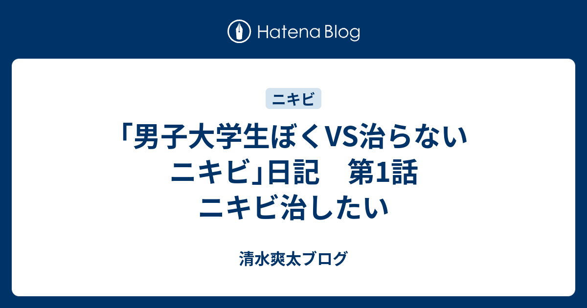 男子大学生ぼくvs治らないニキビ 日記 第1話 ニキビ治したい 清水爽太ブログ