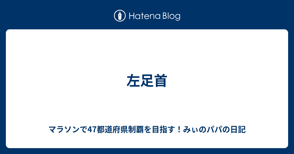 左足首 マラソンで47都道府県制覇を目指す みぃのパパの日記