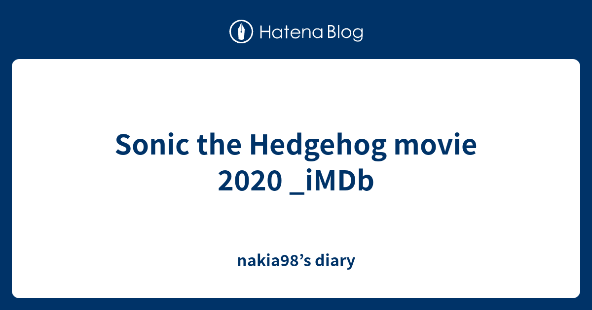 sonic hedgehog imdb