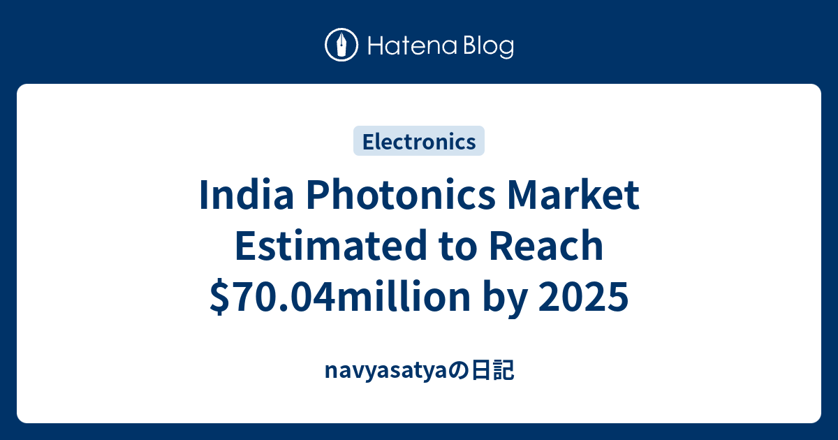 India Photonics Market Estimated to Reach 70.04million by 2025