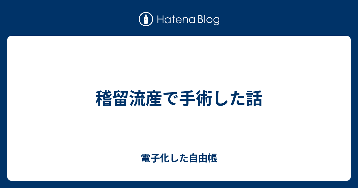 稽留流産で手術した話 電子化した自由帳