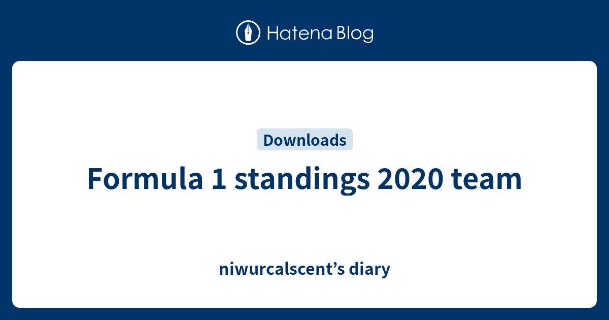 Formula 1 standings 2020 team niwurcalscent s diary