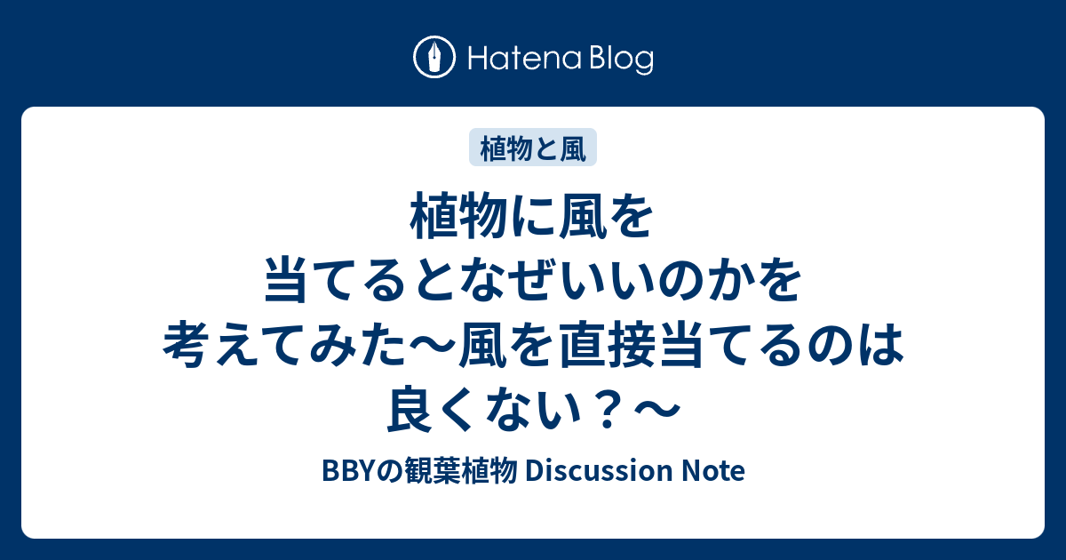 植物に風を当てるとなぜいいのかを考えてみた 風を直接当てるのは良くない yの観葉植物 Discussion Note